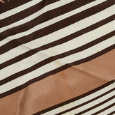 ディオール ストライプ ロゴ スカーフ ブラウン シルク レディース Dior 【中古】